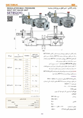 نقشه رگلاتور - شیر قطع سریع فشار بیشینه ستاک مدل SET852(H)